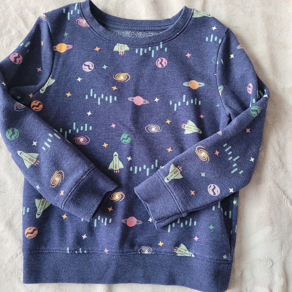 FREE SHIPPING Cat & Jack Boys/Girls Navy Space Adventure Sweatshirt